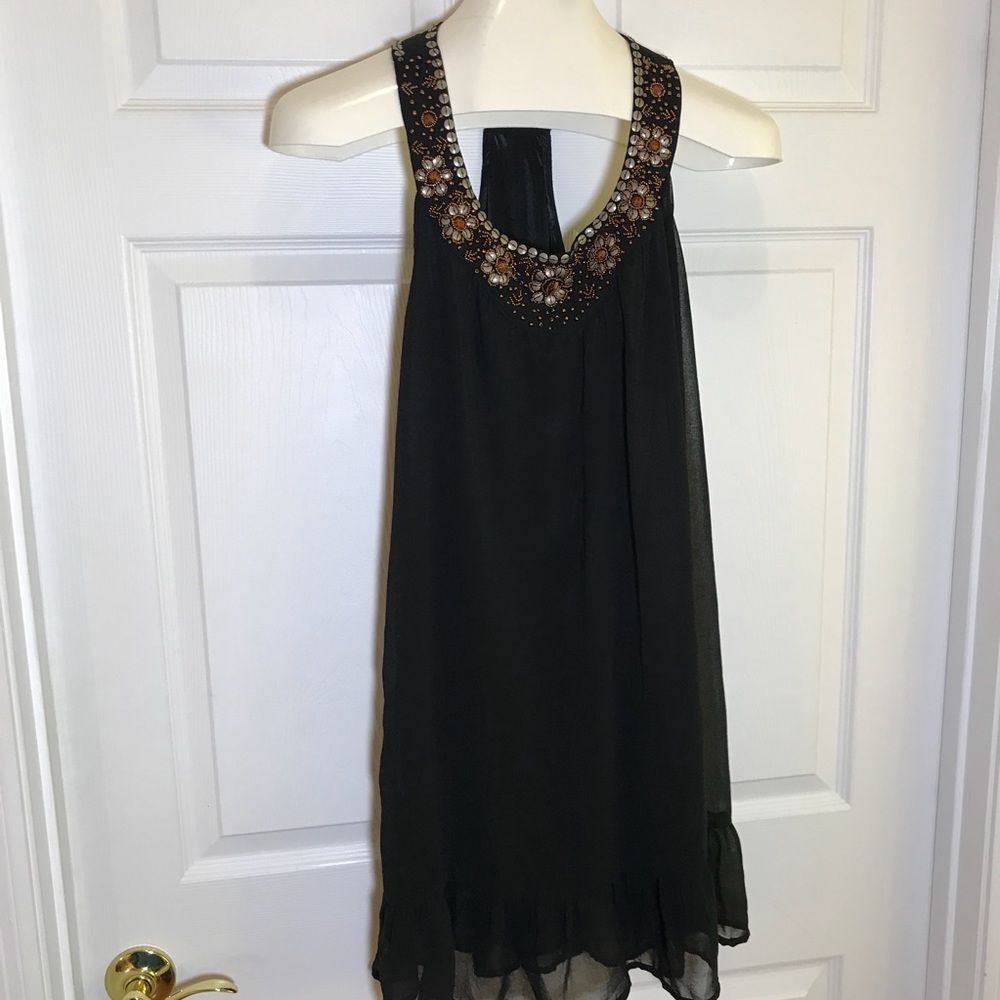Theme Beaded Neck Racerback Dress